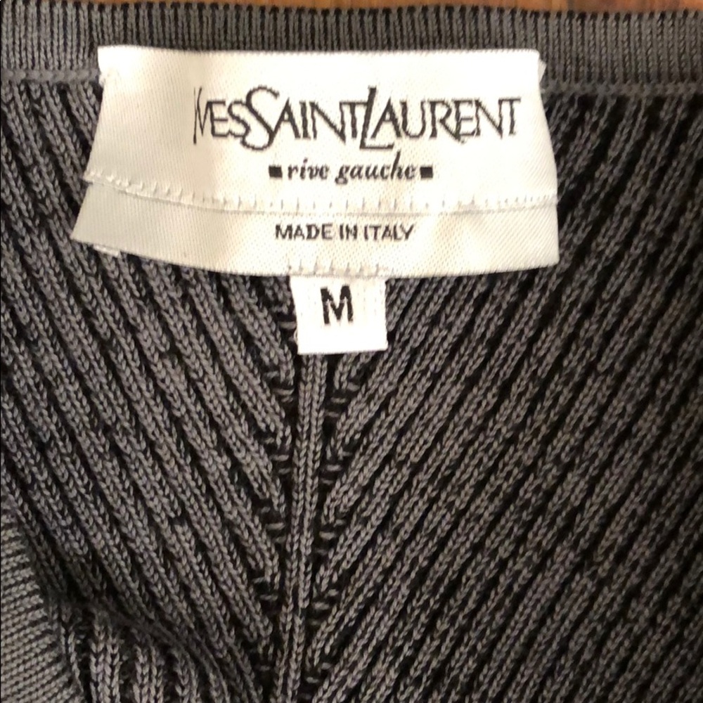 YSL Grey Ribbed Sweater by TOM FORD M Vintage - Picture 4 of 5